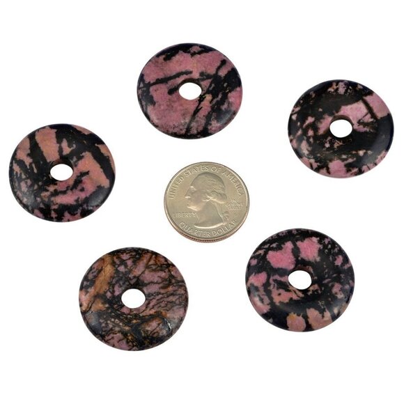 Rhodonite and Rose Quartz Pendant Handmade - Picture 5 of 6